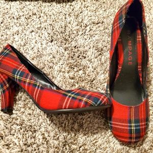 Rampage red plaid heels